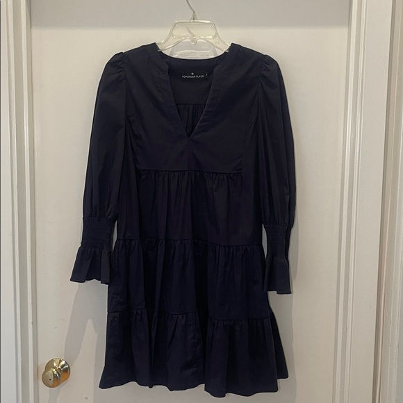 Tuckernuck Pomander Place Cotton Poplin Kenzo Dress Navy Small - Picture 6 of 8